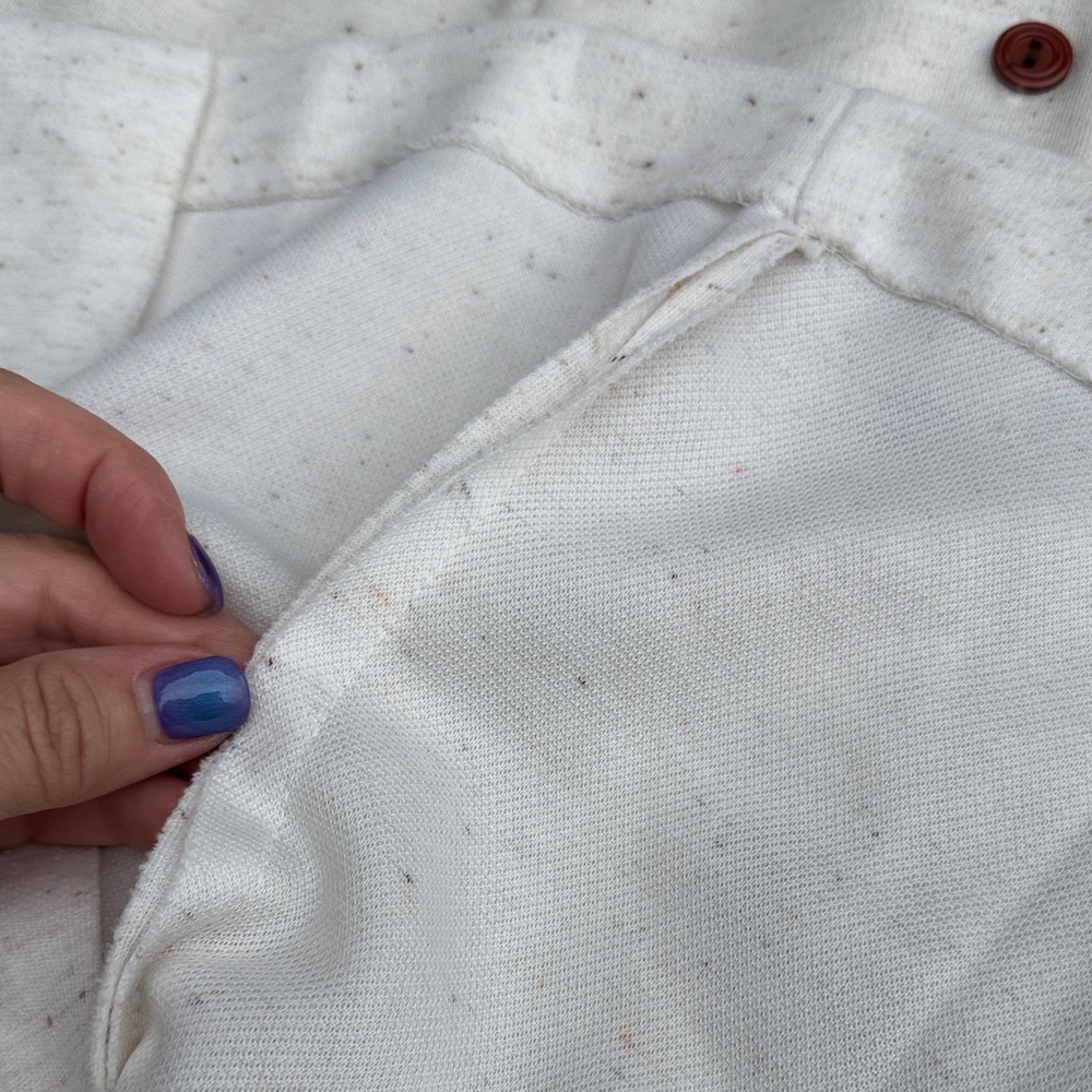 Vintage Cream Midi house Dress with brown accents speckled large 50’s - Picture 13 of 14